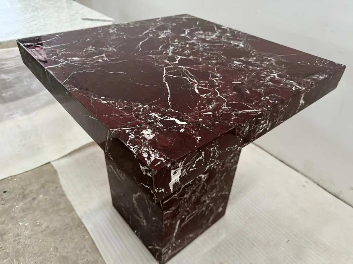 rosso levanto marble coffee table
