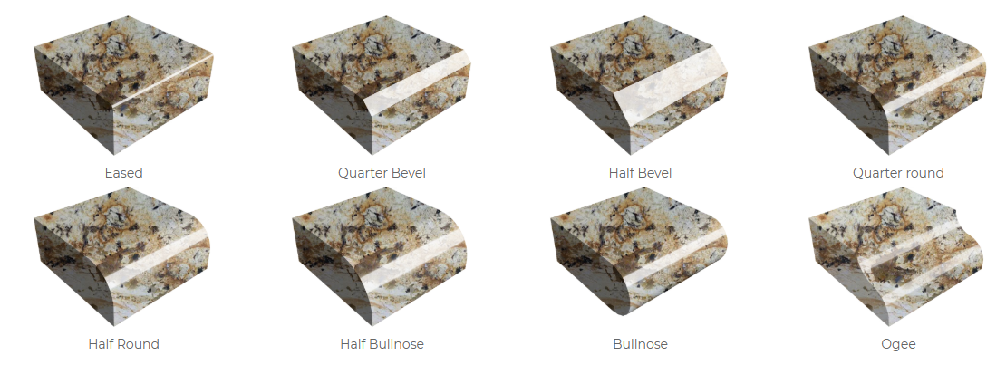 splendor gold granite counters edges