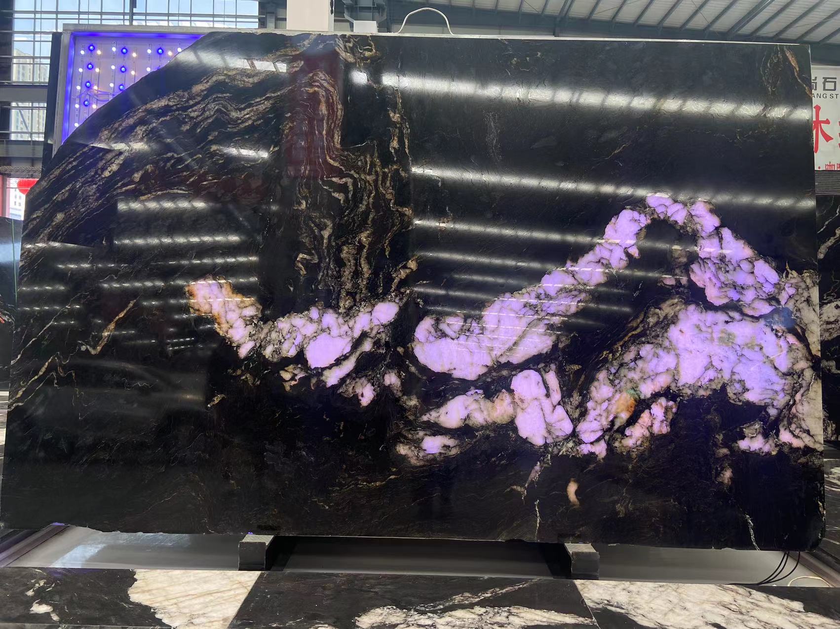 Backlit Titanium Gold Granite