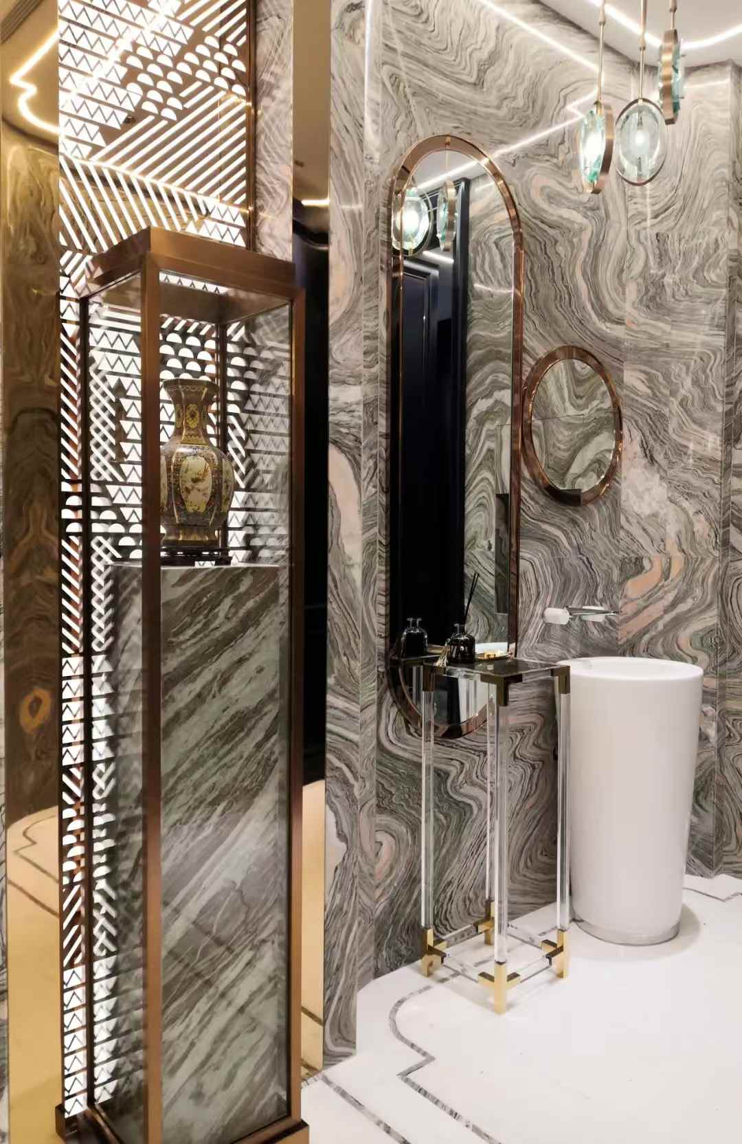 water cloud gauze marble bathroom vanity walls
