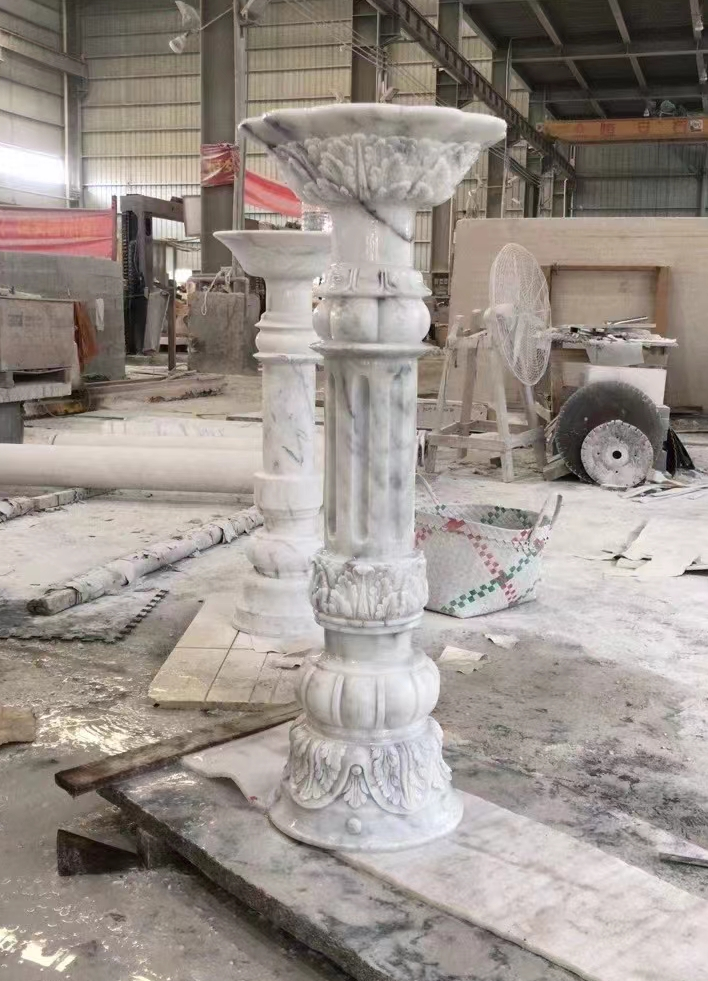 white Marble column capital