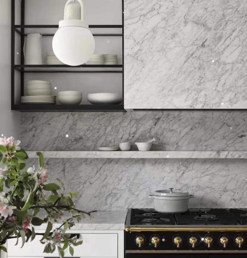 white carrara marble backsplash​