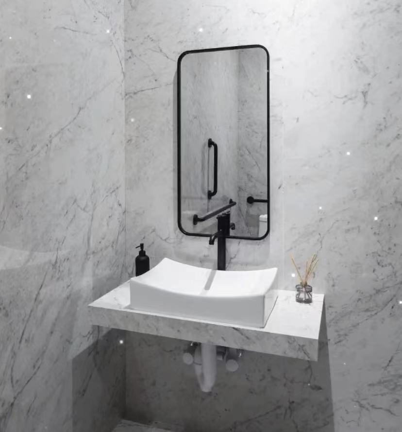 white carrara marble bathroom​