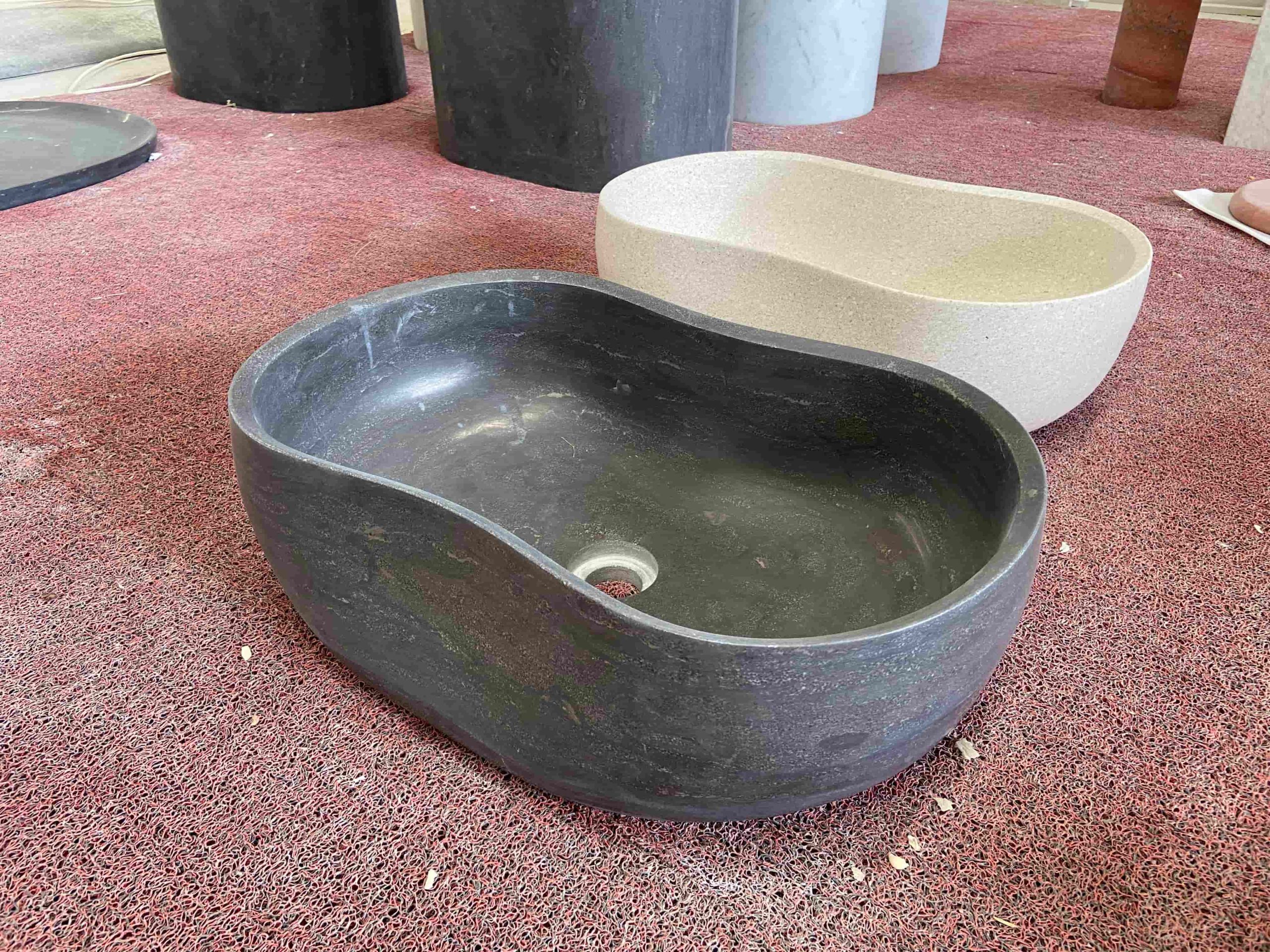 Irregular Shape Pietry Grey Marble Sinks