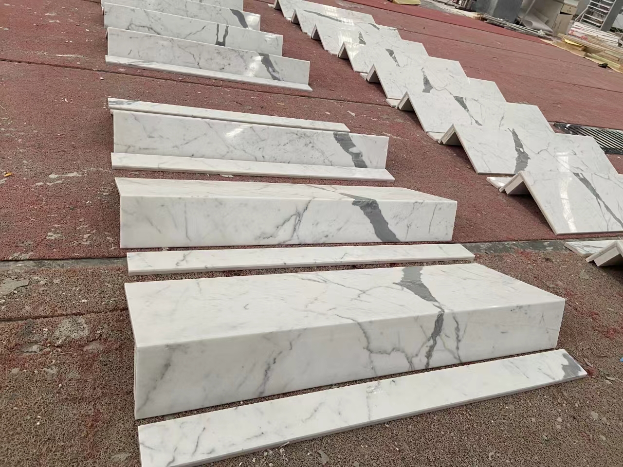 Calacatta White Marble Stairs