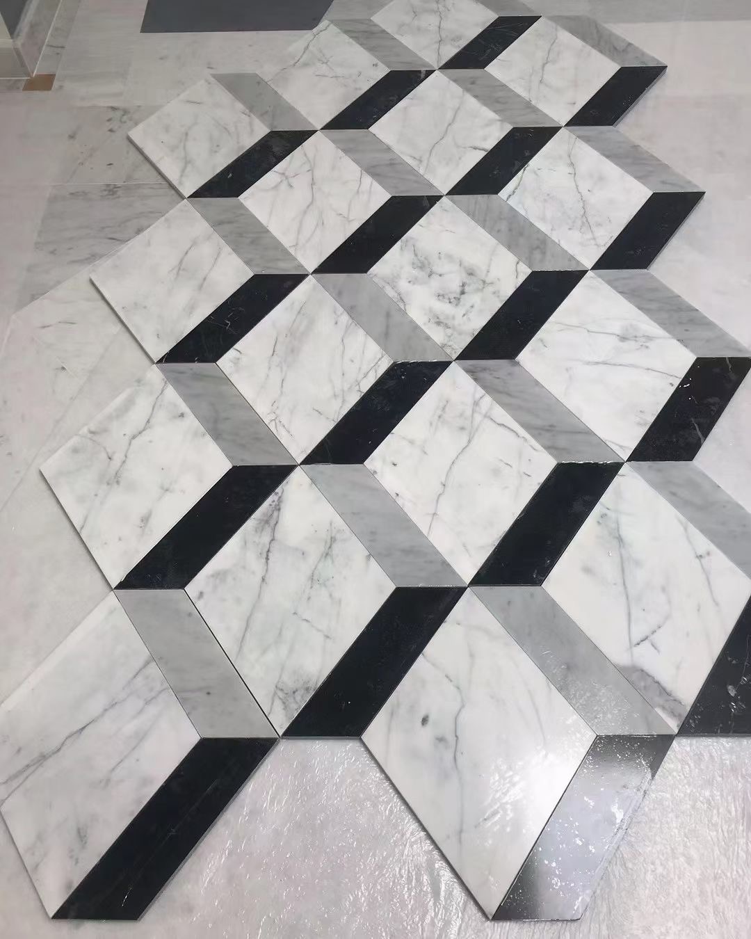 Modern Kitchen, Timeless Carrara Marble