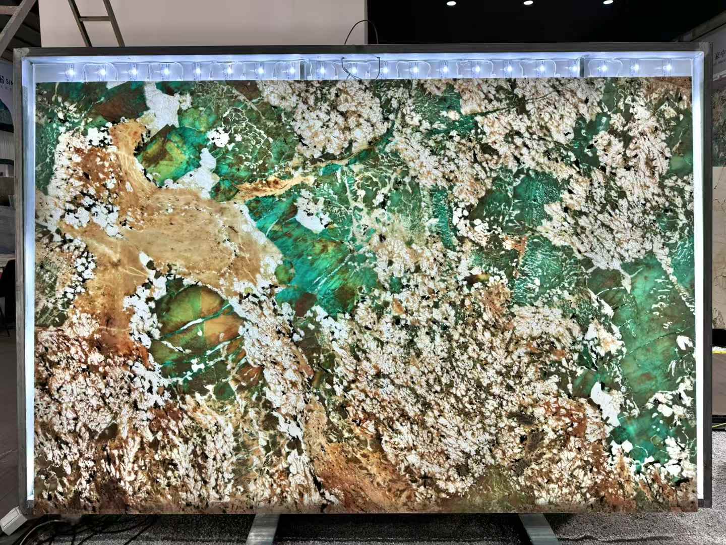 Amazonite Green Granite Backlit Wall Slab