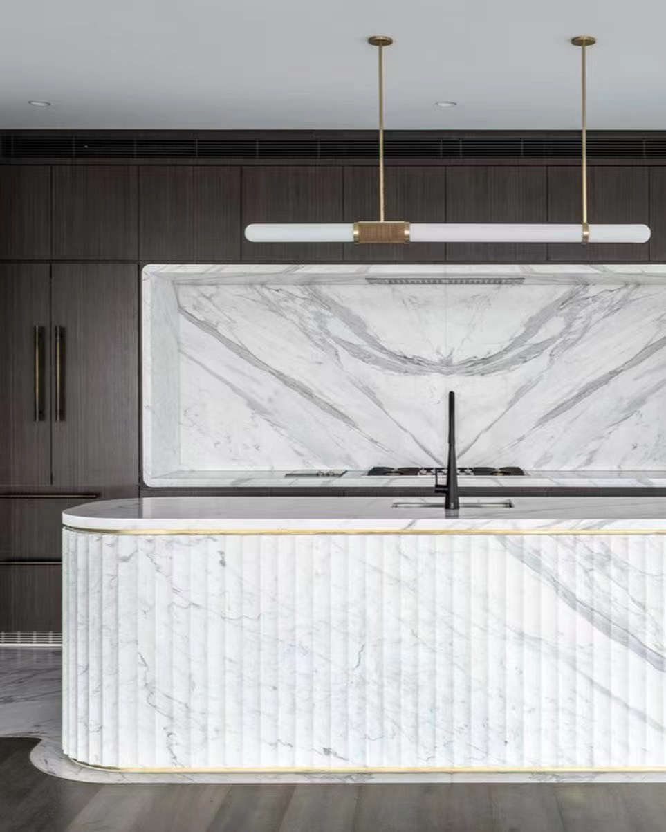 Calacatta white marble stone countertops 