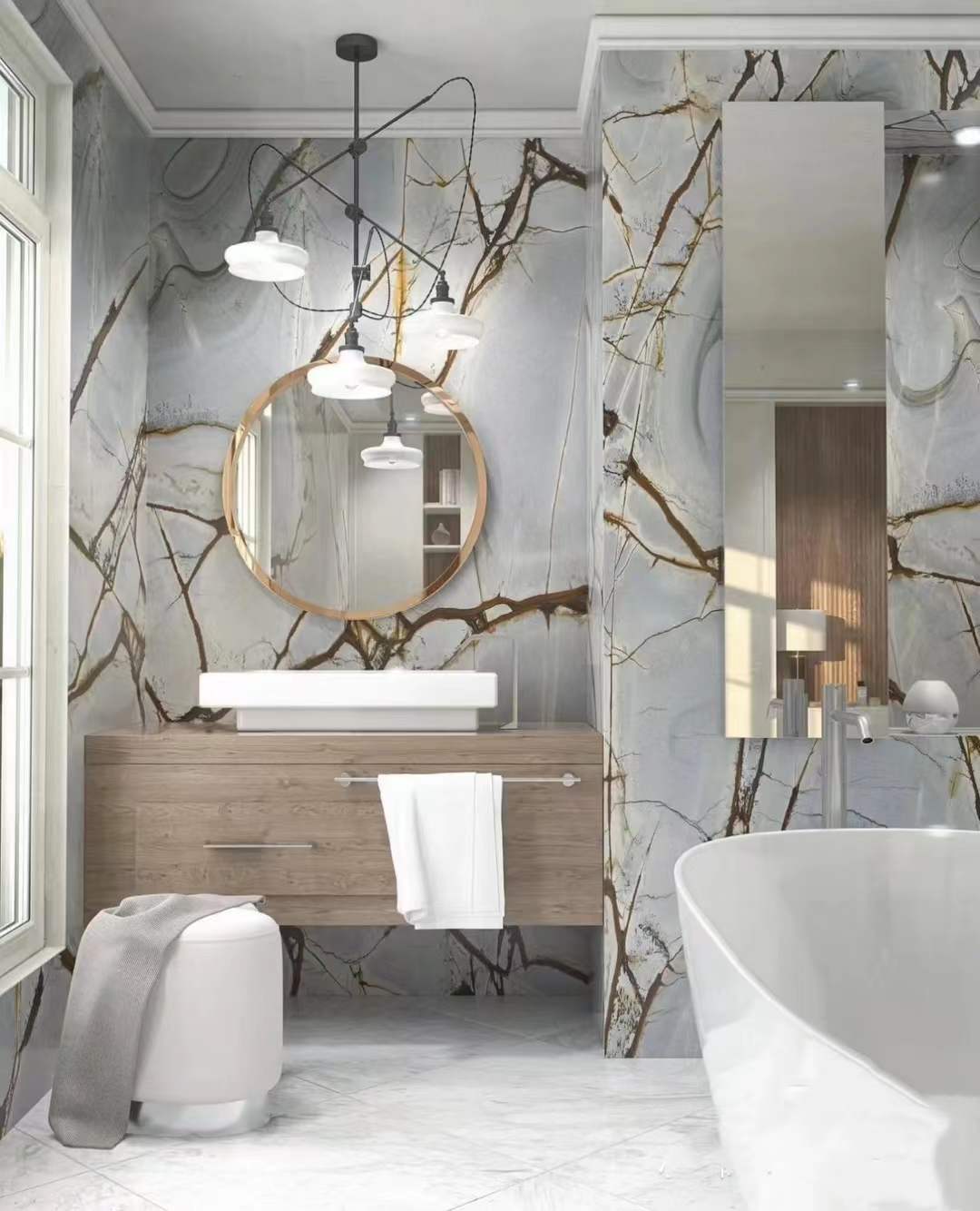 Azure Illusion quartzite bathroom vanity tops