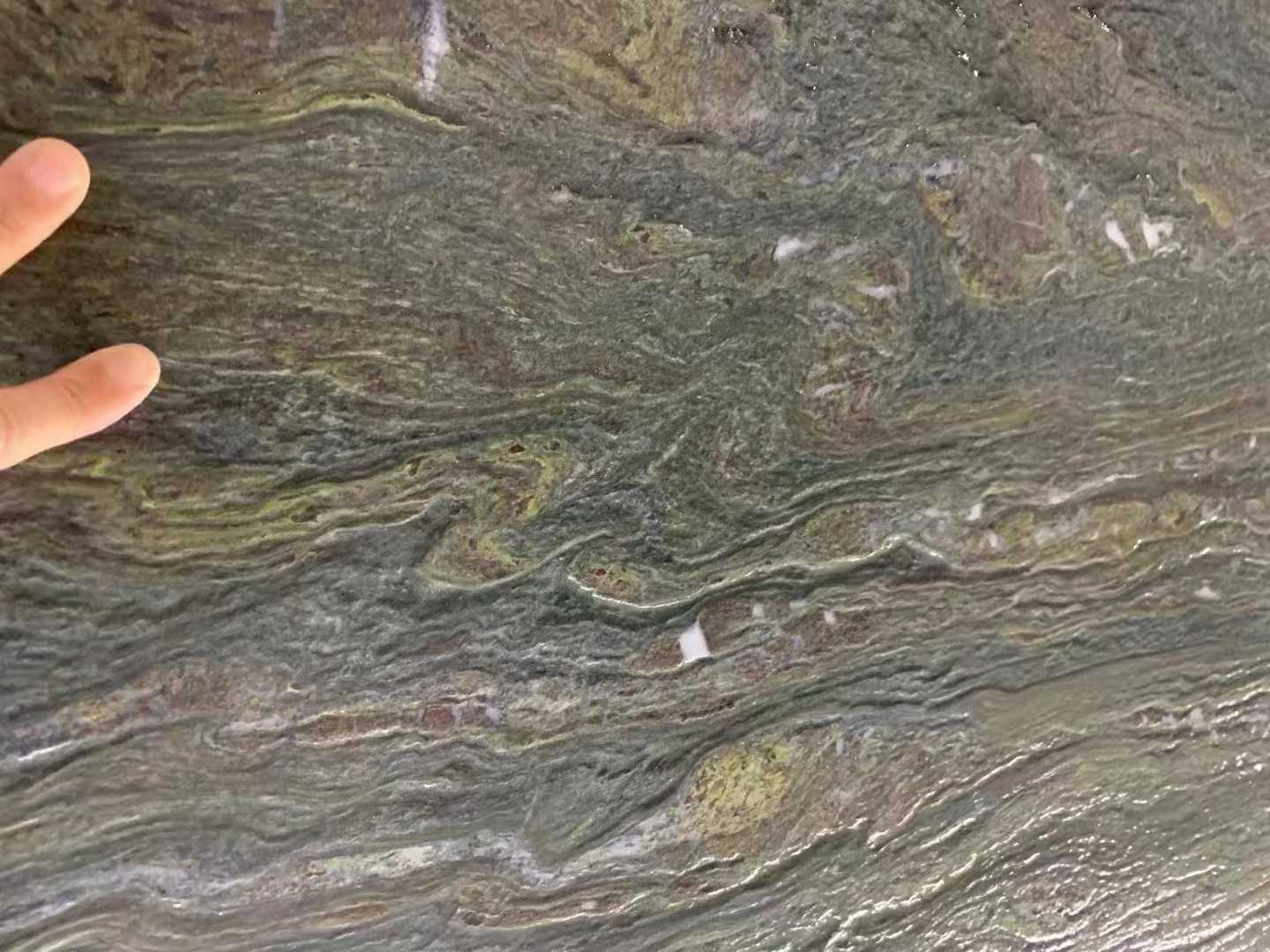 Verde Oasis Marble leathered finished