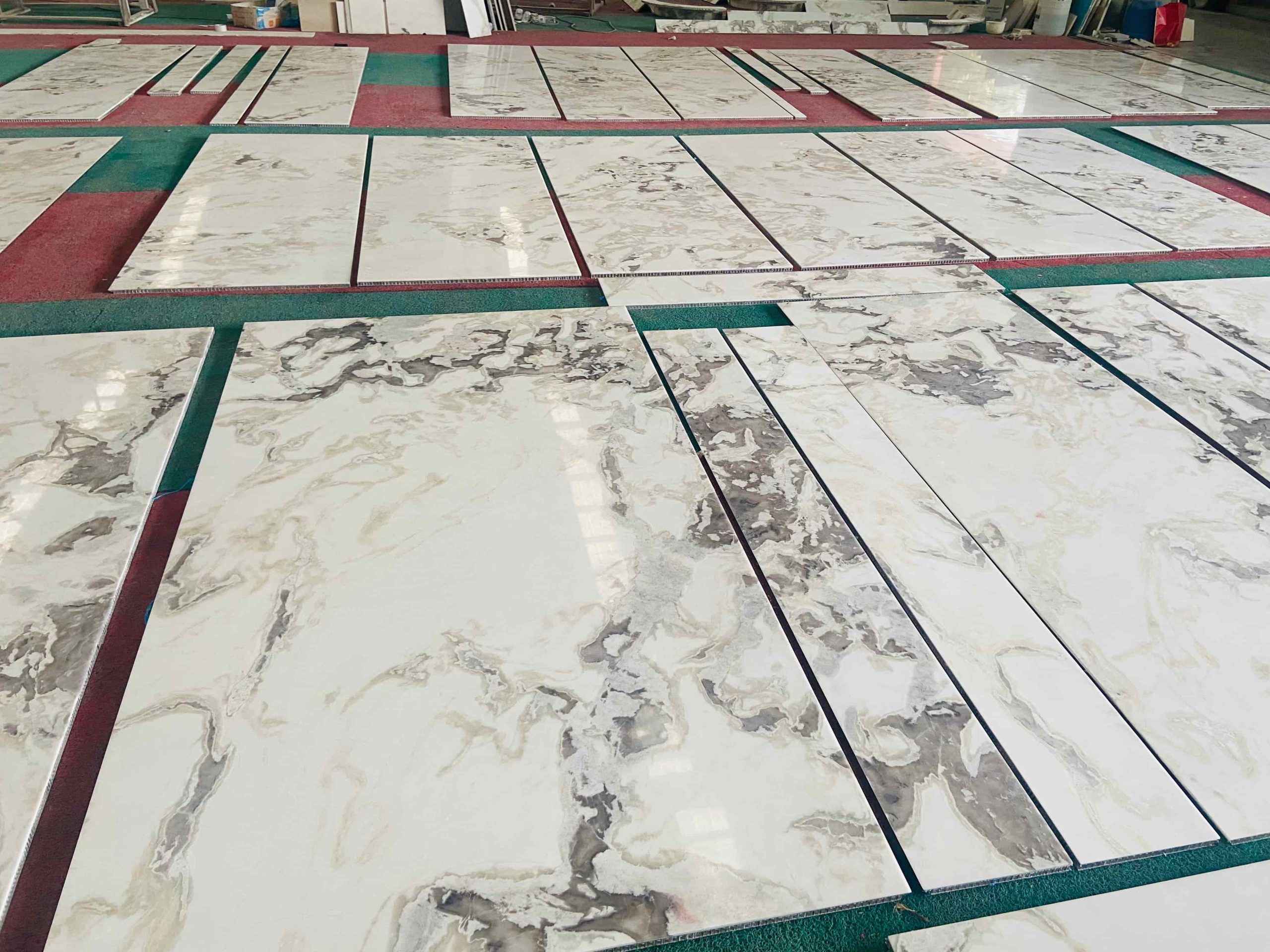 Dover White Marble Composite Aluminum Backing Tile