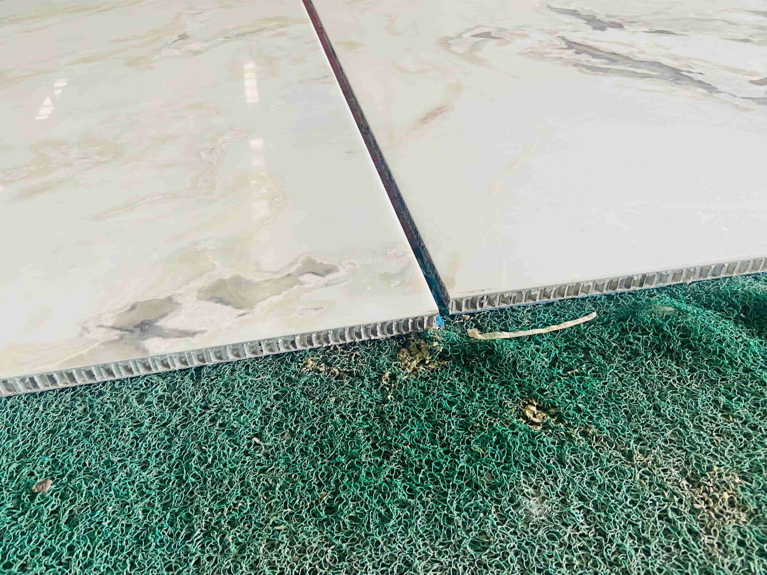 Dover White Marble Composite Aluminum Backing Tile