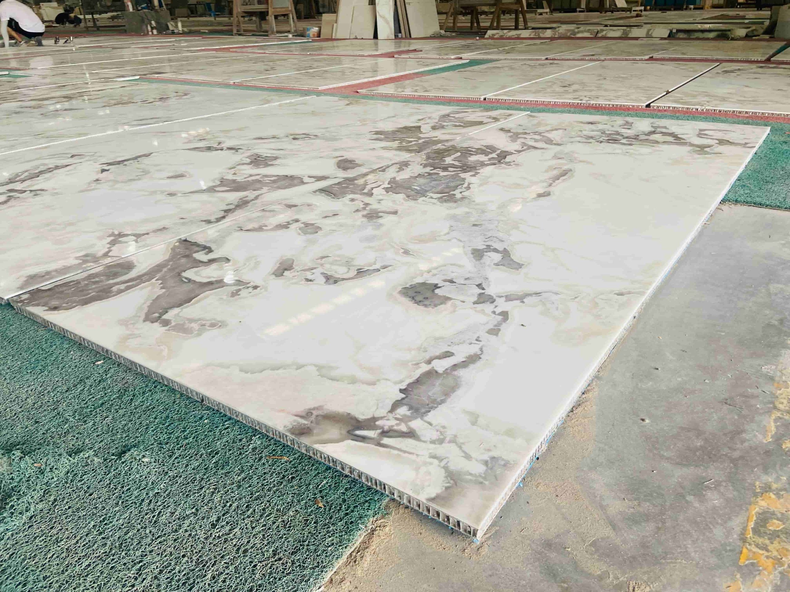 Dover White Marble Composite Aluminum Backing Tile