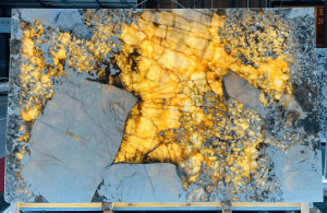 Backlighting Patagonia Granite Slab For Living Room